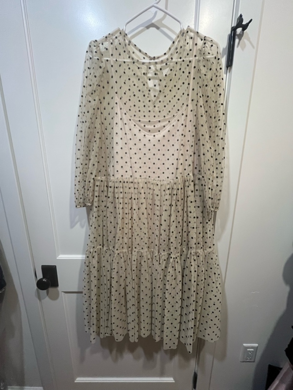 H&M Cream Midi Dress with Black Polka Dots - Picture 5 of 5